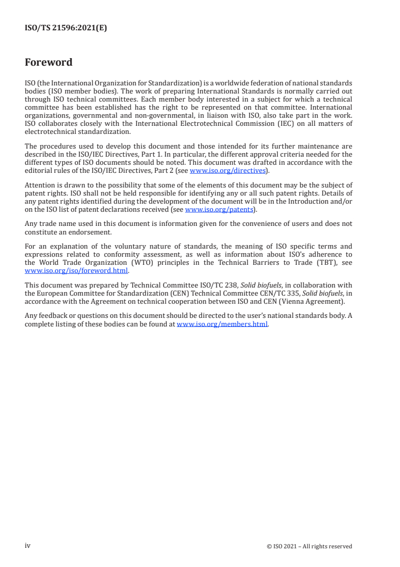 ISO/TS 21596:2021 ISO/TS 21596:2021 - Solid biofuels — Determination of grindability — Hardgrove type method for thermally treated biomass fuels
Released:10/15/2021 - Page 4 preview