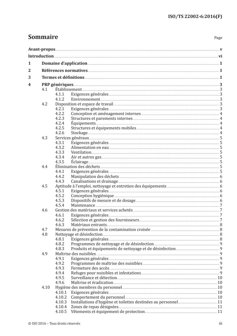 ISO/TS 22002-6:2016 ISO/TS 22002-6:2016 - Programmes prérequis pour la sécurité des denrées alimentaires — Partie 6: Production des aliments pour animaux/20/2016 - Page 3 preview