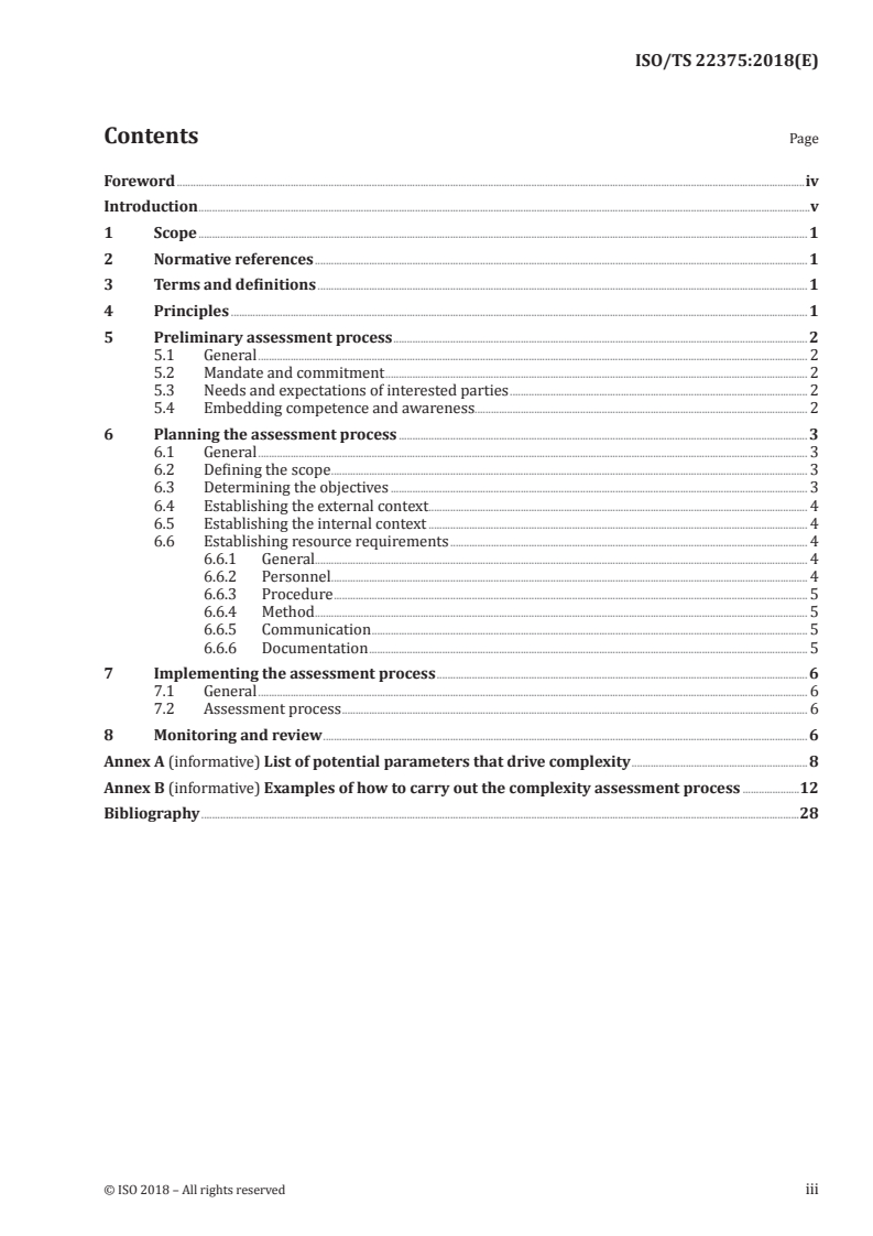 ISO/TS 22375:2018 ISO/TS 22375:2018 - Security and resilience — Guidelines for complexity assessment process/28/2018 - Page 3 preview