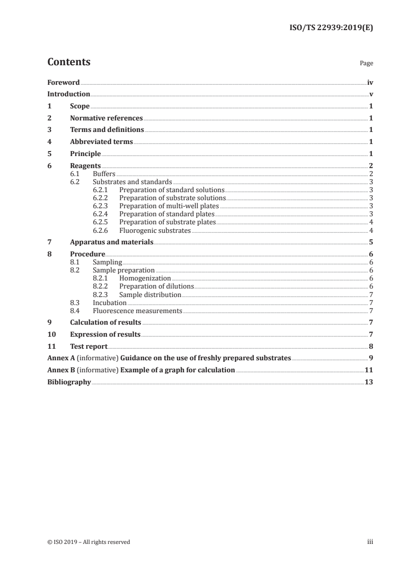 ISO/TS 22939:2019 ISO/TS 22939:2019 - Soil quality — Measurement of enzyme activity patterns in soil samples using fluorogenic substrates in micro-well plates/8/2019 - Page 3 preview