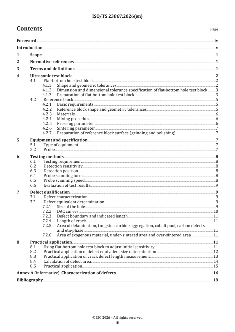 ISO/TS 23867:2026 ISO/TS 23867:2026 - Ultrasonic testing of hardmetals - Page 3 preview