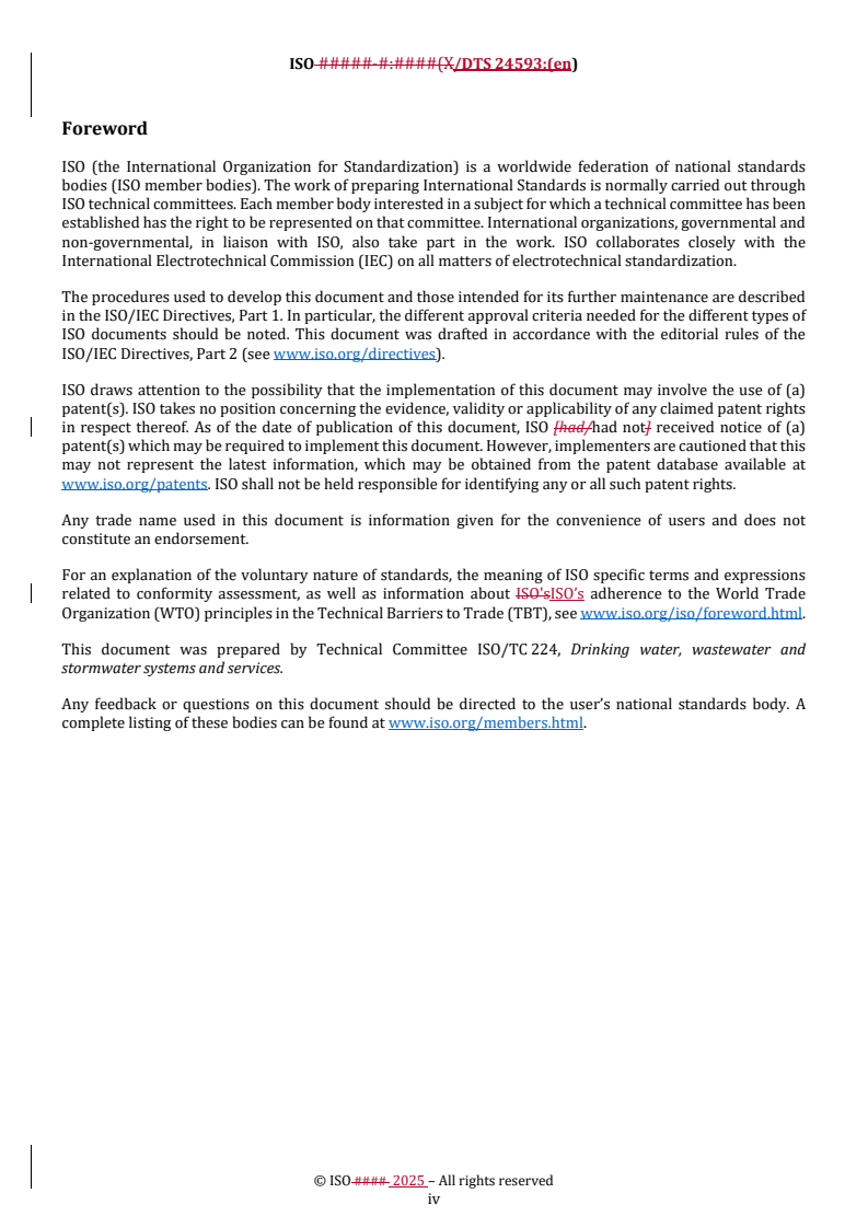 ISO/TS 24593 REDLINE ISO/TS 24593 - Establishment of a master plan for water supply — Evaluation of water demand/21/2025 - Page 4 preview