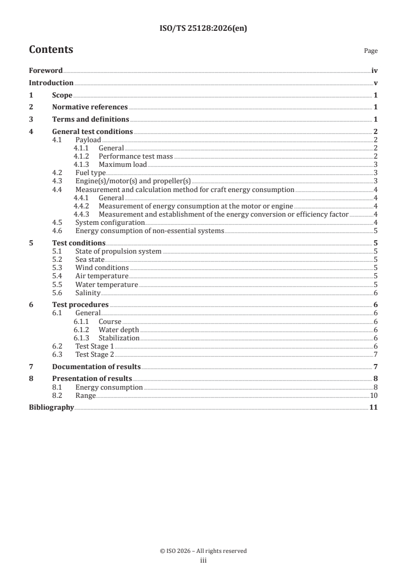 ISO/TS 25128:2026 ISO/TS 25128:2026 - Small craft — Propulsion system energy consumption — Test method - Page 3 preview