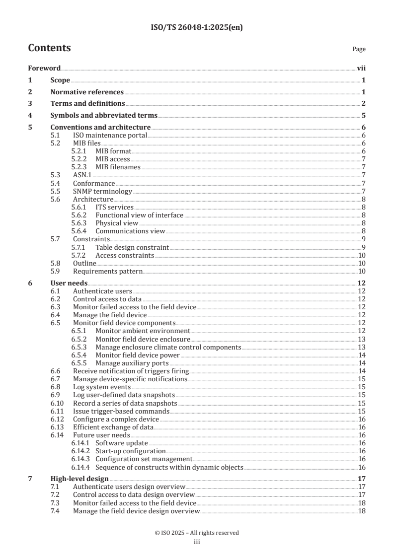 ISO/TS 26048-1:2025 ISO/TS 26048-1:2025 - Intelligent transport systems — Field device Simple Network Management Protocol (SNMP) data interface — Part 1: Global objects
Released:18. 07. 2025 - Page 3 preview