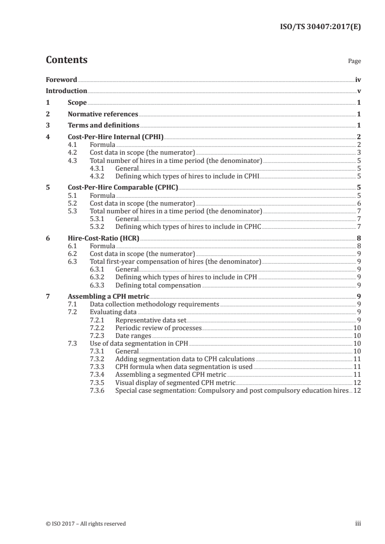ISO/TS 30407:2017 ISO/TS 30407:2017 - Human resource management — Cost-Per-Hire/29/2017 - Page 3 preview