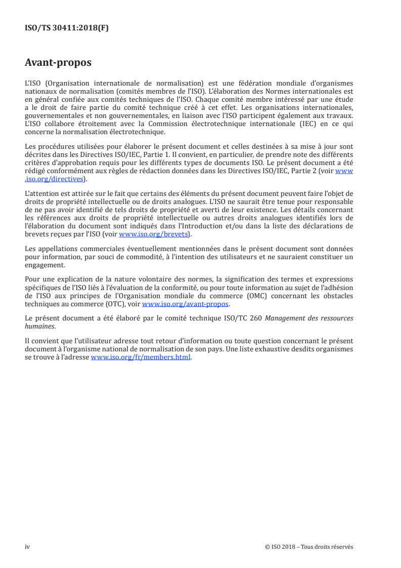 ISO/TS 30411:2018 ISO/TS 30411:2018 - Management des ressources humaines — Indicateur de la qualité du recrutement
Released:7/17/2018 - Page 4 preview