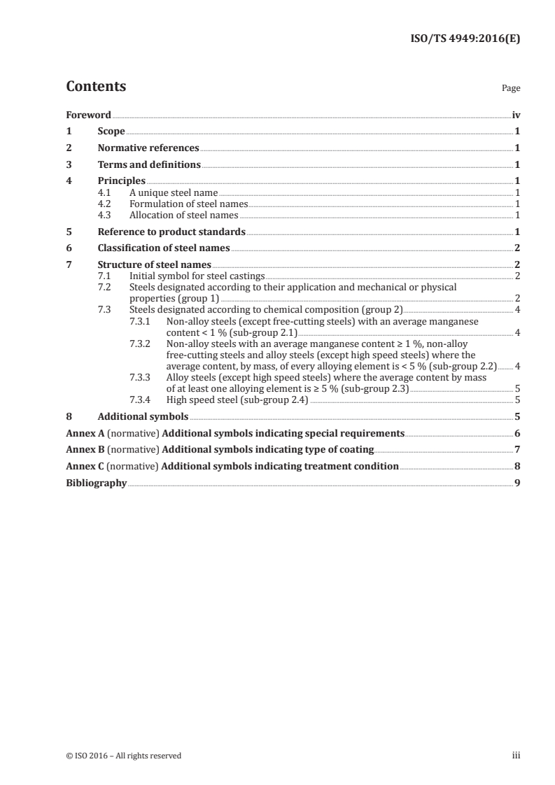 ISO/TS 4949:2016 ISO/TS 4949:2016 - Steel names based on letter symbols/27/2016 - Page 3 preview