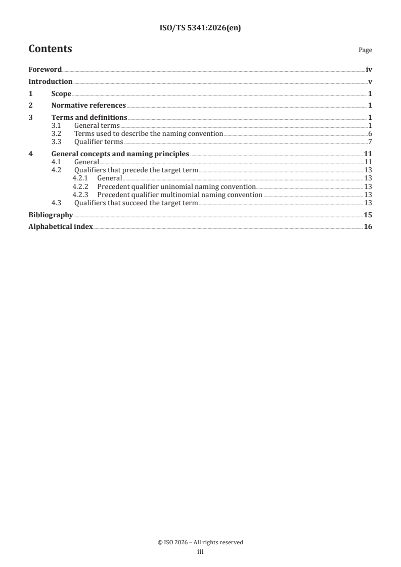 ISO/TS 5341:2026 ISO/TS 5341:2026 - Nanotechnologies — Nomenclature — General - Page 3 preview