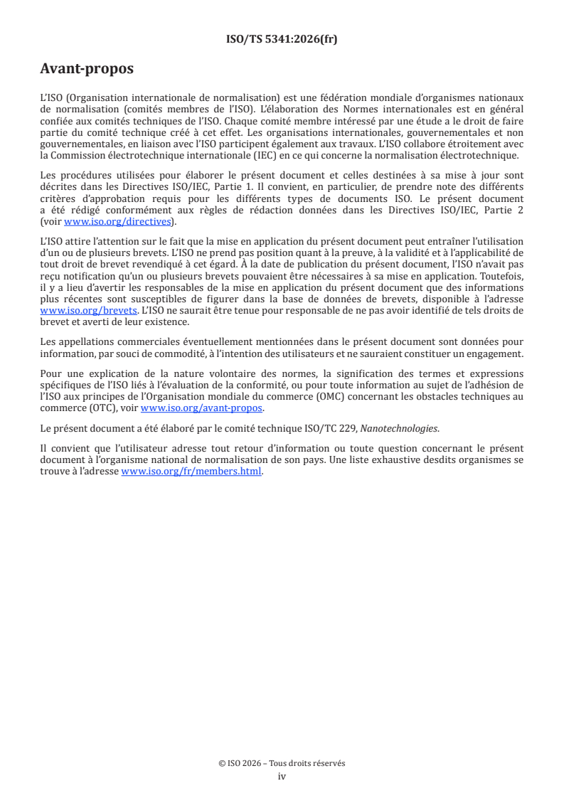 ISO/TS 5341:2026 ISO/TS 5341:2026 - Nanotechnologies — Nomenclature — Généralités - Page 4 preview