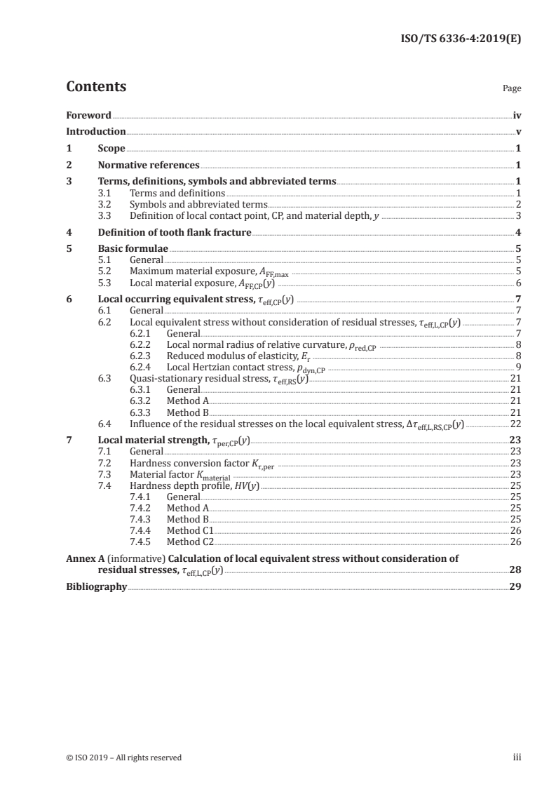 ISO/TS 6336-4:2019 ISO/TS 6336-4:2019 - Calculation of load capacity of spur and helical gears — Part 4: Calculation of tooth flank fracture load capacity/19/2019 - Page 3 preview