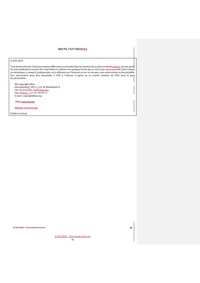 ISO/TS 7127:2023 REDLINE ISO/TS 7127:2023 - Lumière et éclairage — Propriétés de modélisation des informations de la construction pour l'éclairage — Systèmes d'éclairage
Released:7/5/2024 - Page 3 preview