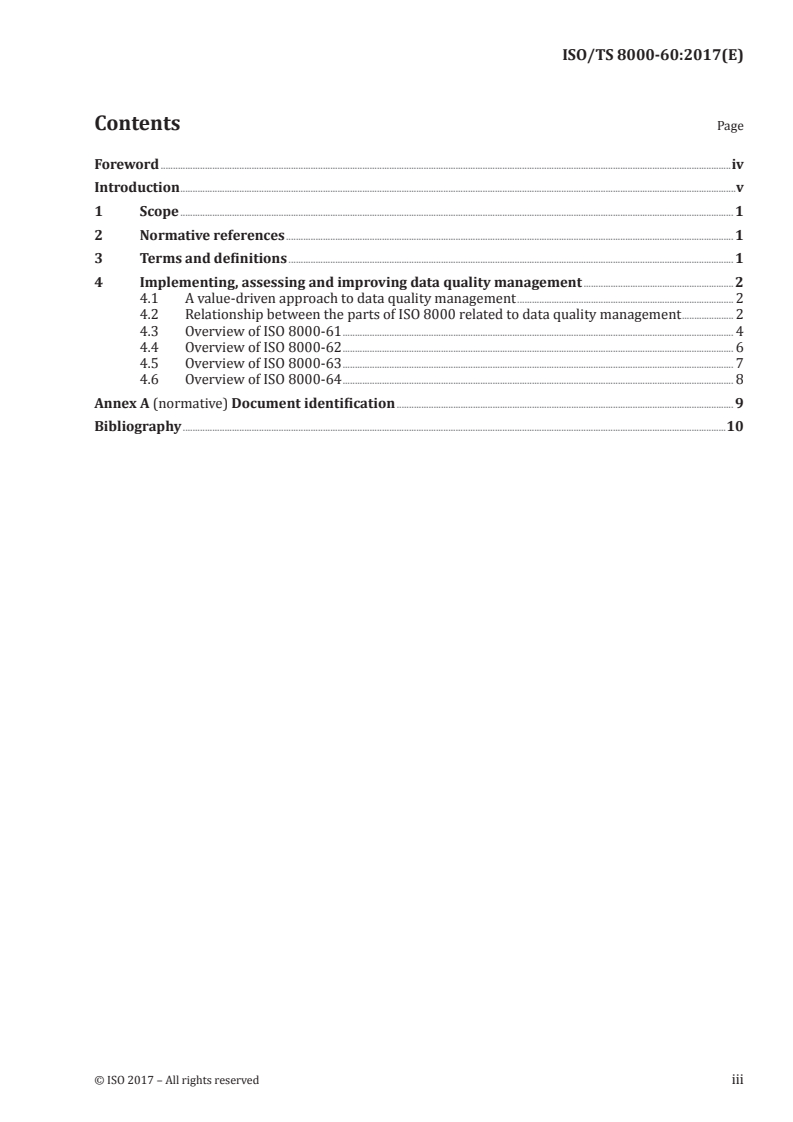 ISO/TS 8000-60:2017 ISO/TS 8000-60:2017 - Data quality — Part 60: Data quality management: Overview/13/2017 - Page 3 preview