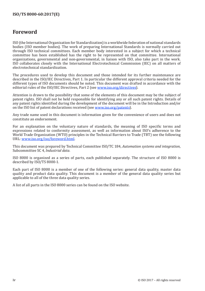 ISO/TS 8000-60:2017 ISO/TS 8000-60:2017 - Data quality — Part 60: Data quality management: Overview/13/2017 - Page 4 preview