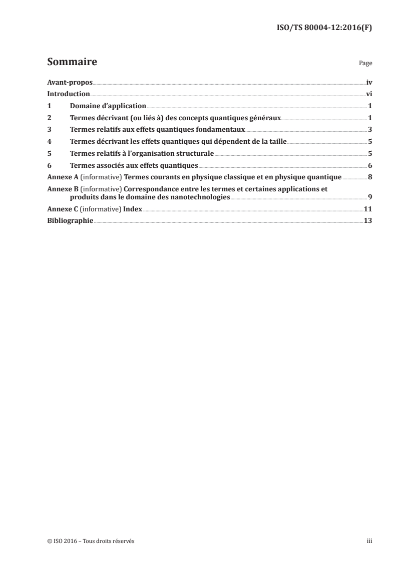ISO/TS 80004-12:2016 ISO/TS 80004-12:2016 - Nanotechnologies — Vocabulaire — Partie 12: Phénomènes quantiques dans les nanotechnologies/17/2016 - Page 3 preview