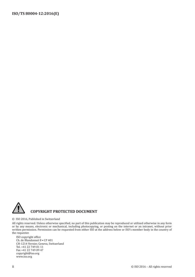 ISO/TS 80004-12:2016 ISO/TS 80004-12:2016 - Nanotechnologies — Vocabulary — Part 12: Quantum phenomena in nanotechnology/17/2016 - Page 2 preview
