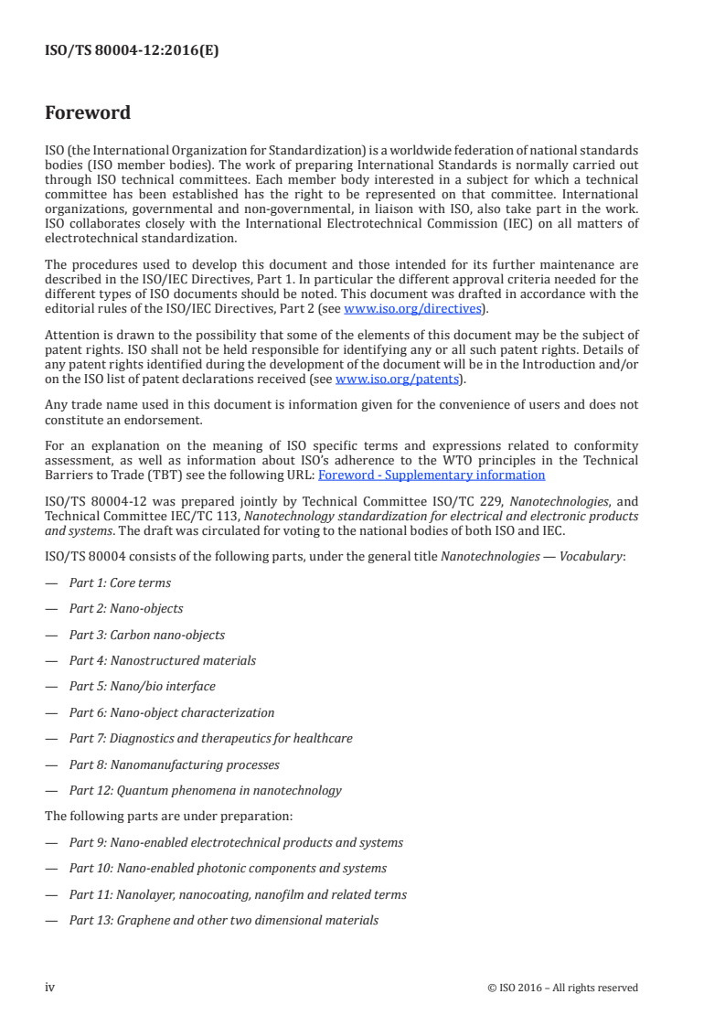 ISO/TS 80004-12:2016 ISO/TS 80004-12:2016 - Nanotechnologies — Vocabulary — Part 12: Quantum phenomena in nanotechnology/17/2016 - Page 4 preview