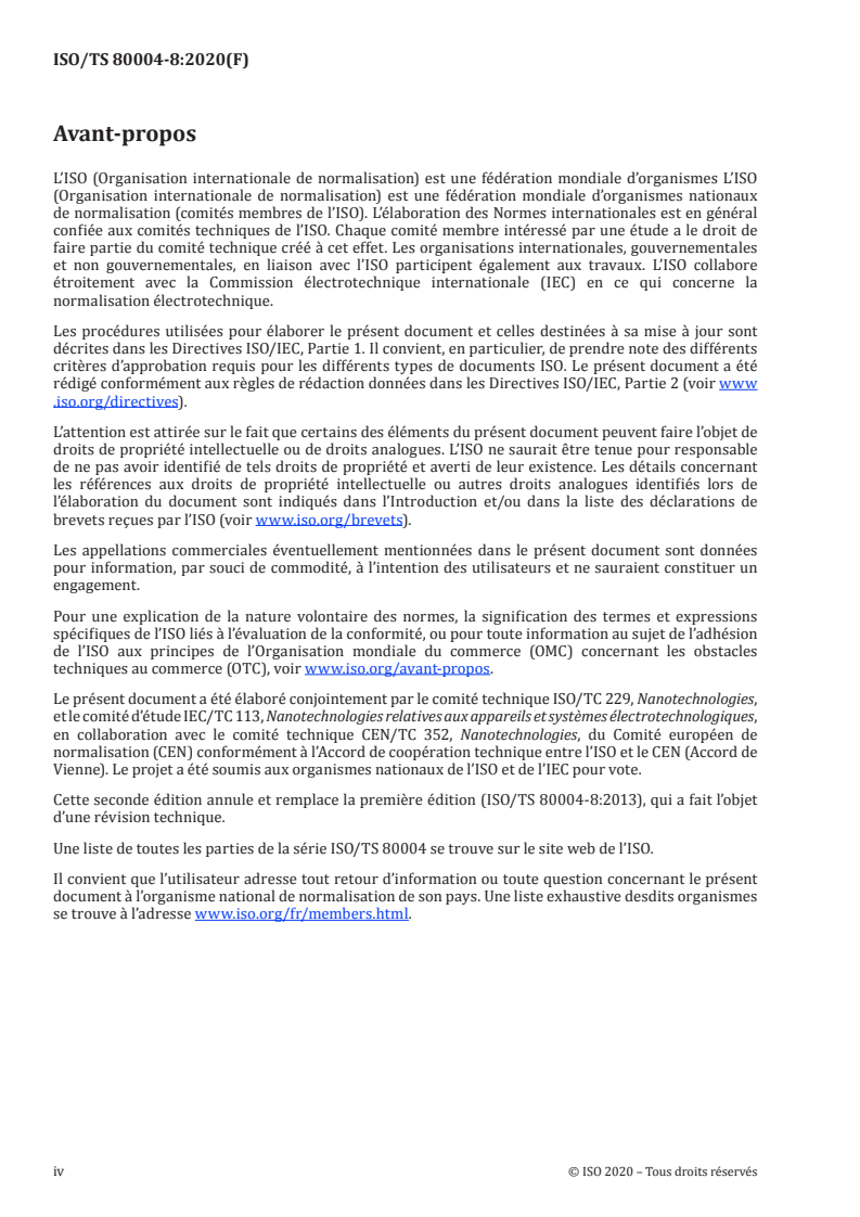 ISO/TS 80004-8:2020 ISO/TS 80004-8:2020 - Nanotechnologies — Vocabulaire — Partie 8: Processus de nanofabrication/19/2020 - Page 4 preview