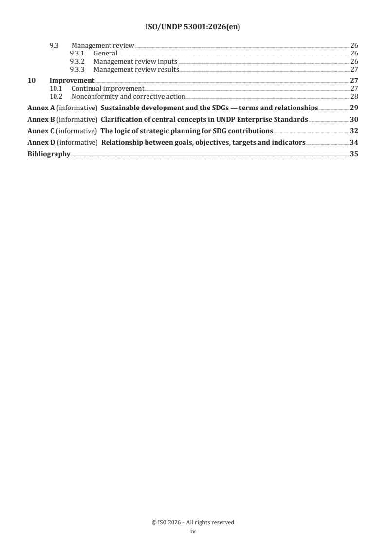 ISO/UNDP 53001:2026 ISO/UNDP 53001:2026 - Management systems for United Nations Sustainable Development Goals (SDGs) — Requirements - Page 4 preview