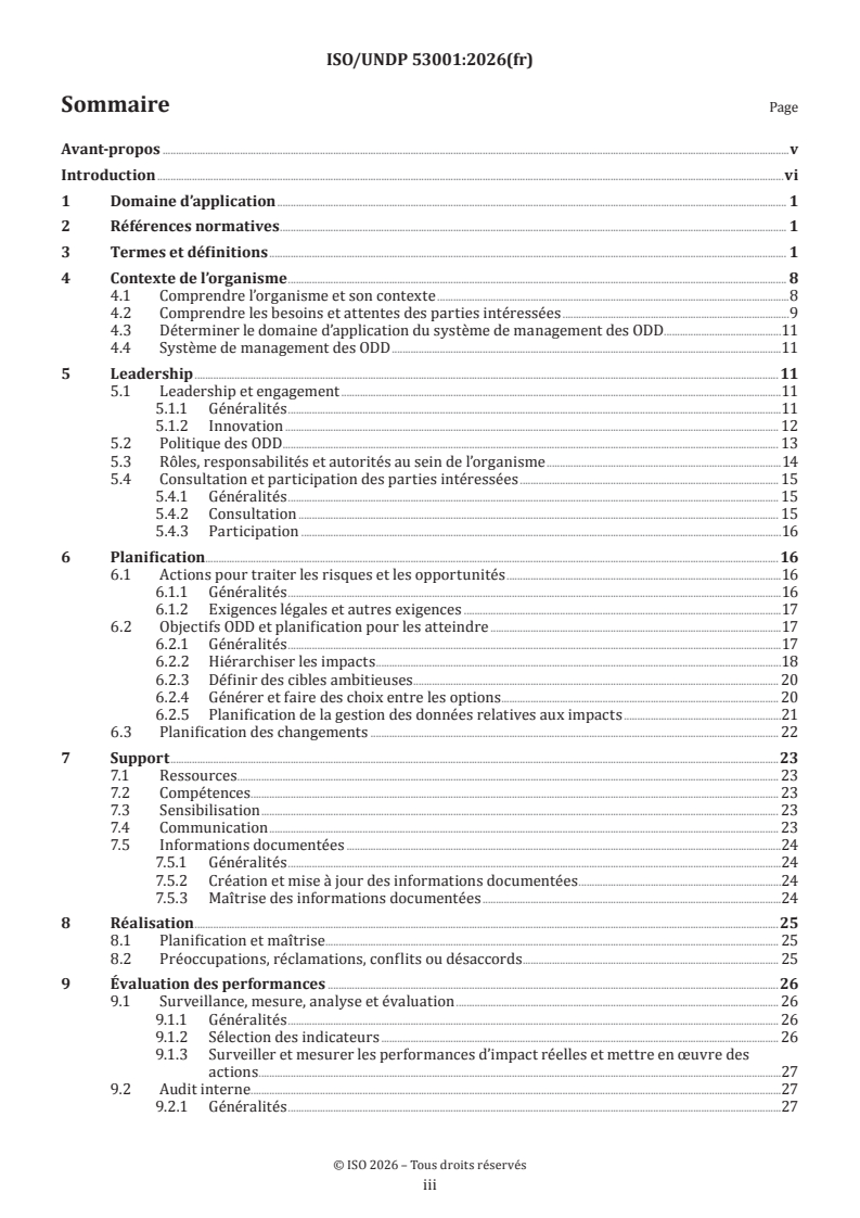ISO/UNDP 53001:2026 ISO/UNDP 53001:2026 - Systèmes de management des objectifs de développement durable (ODD) des Nations Unies — Exigences - Page 3 preview