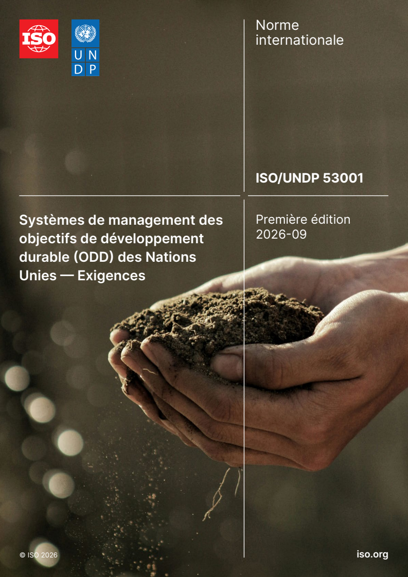 ISO/UNDP 53001:2026 ISO/UNDP 53001:2026 - Systèmes de management des objectifs de développement durable (ODD) des Nations Unies — Exigences - Page 1 preview