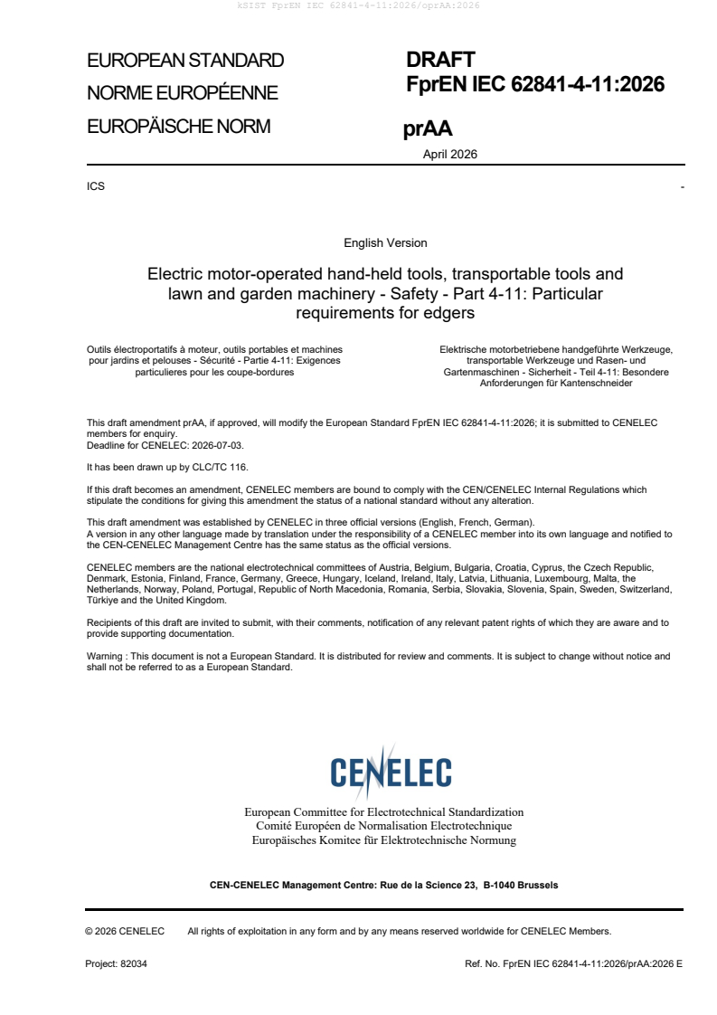 FprEN IEC 62841-4-11:2026/prAA:2026 k FprEN IEC 62841-4-11:2026/oprAA:2026 - Page 3 preview