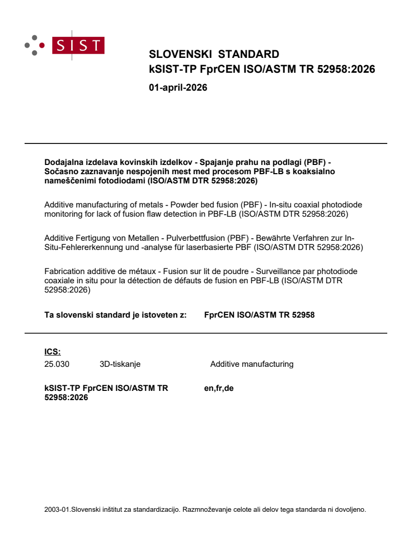 FprCEN ISO/ASTM TR 52958 kTP FprCEN ISO/ASTM TR 52958:2026 - BARVE - Page 1 preview