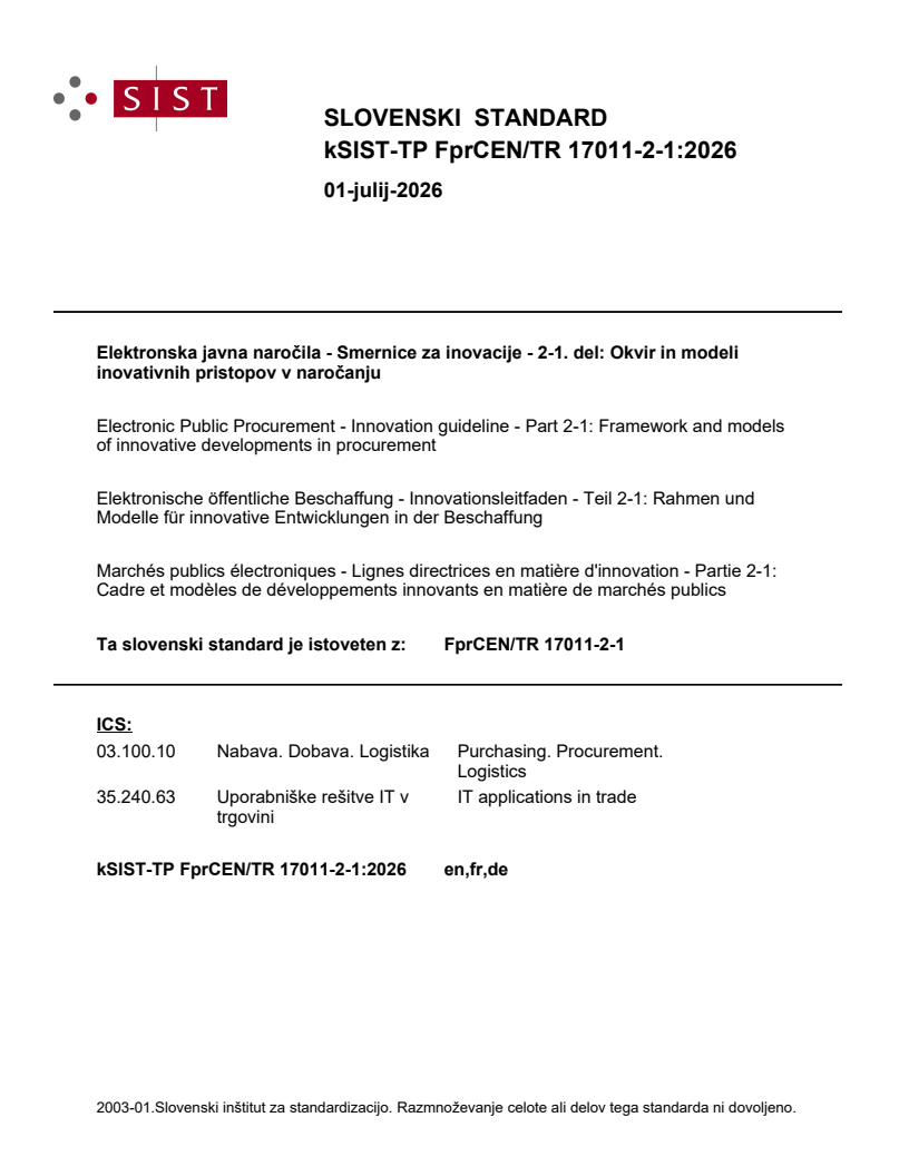 FprCEN/TR 17011-2-1 kTP FprCEN/TR 17011-2-1:2026 - Page 1 preview