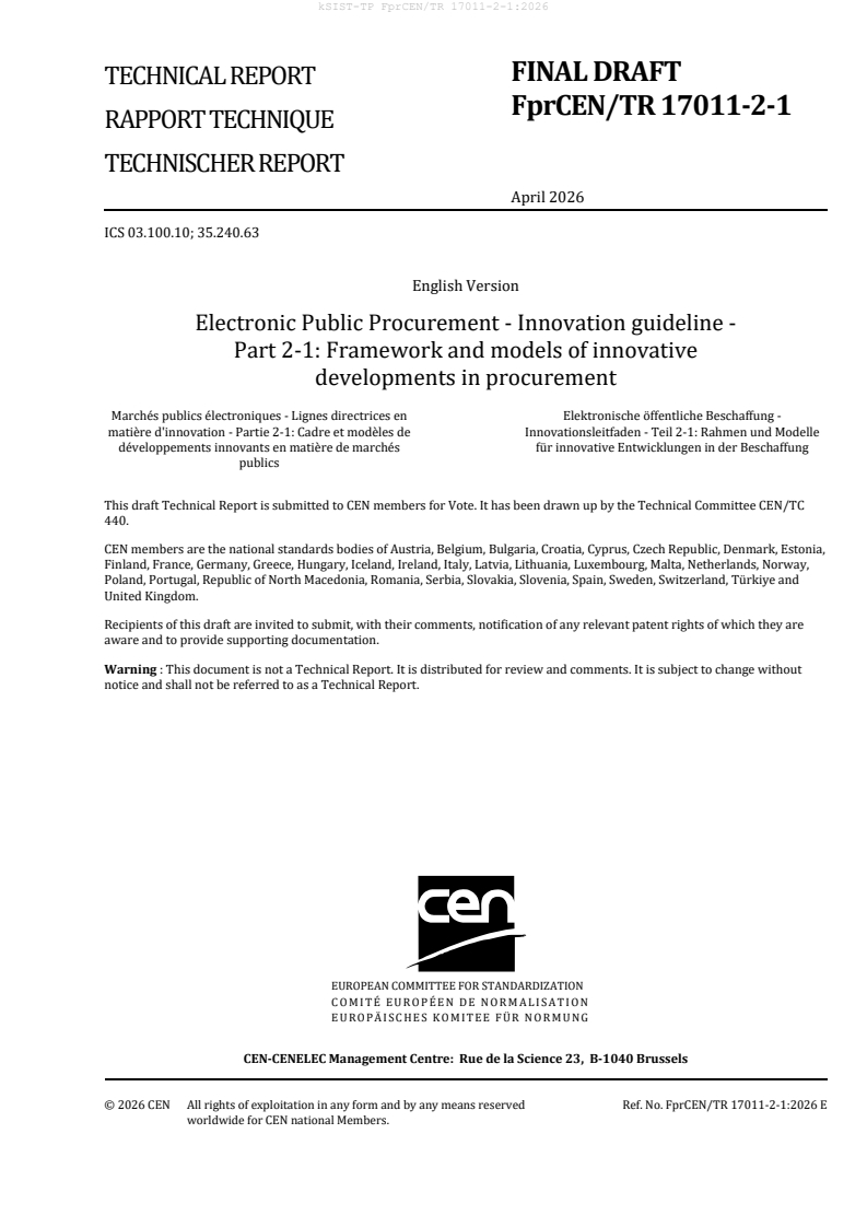 FprCEN/TR 17011-2-1 kTP FprCEN/TR 17011-2-1:2026 - Page 3 preview