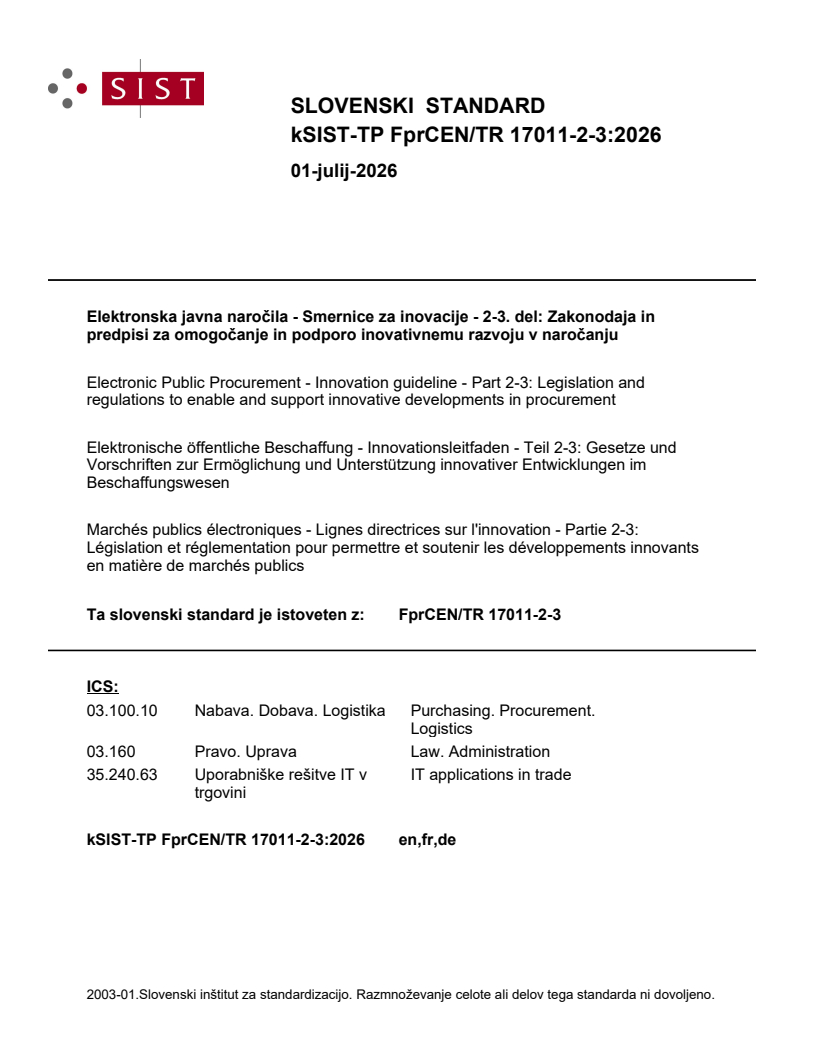 FprCEN/TR 17011-2-3 kTP FprCEN/TR 17011-2-3:2026 - Page 1 preview