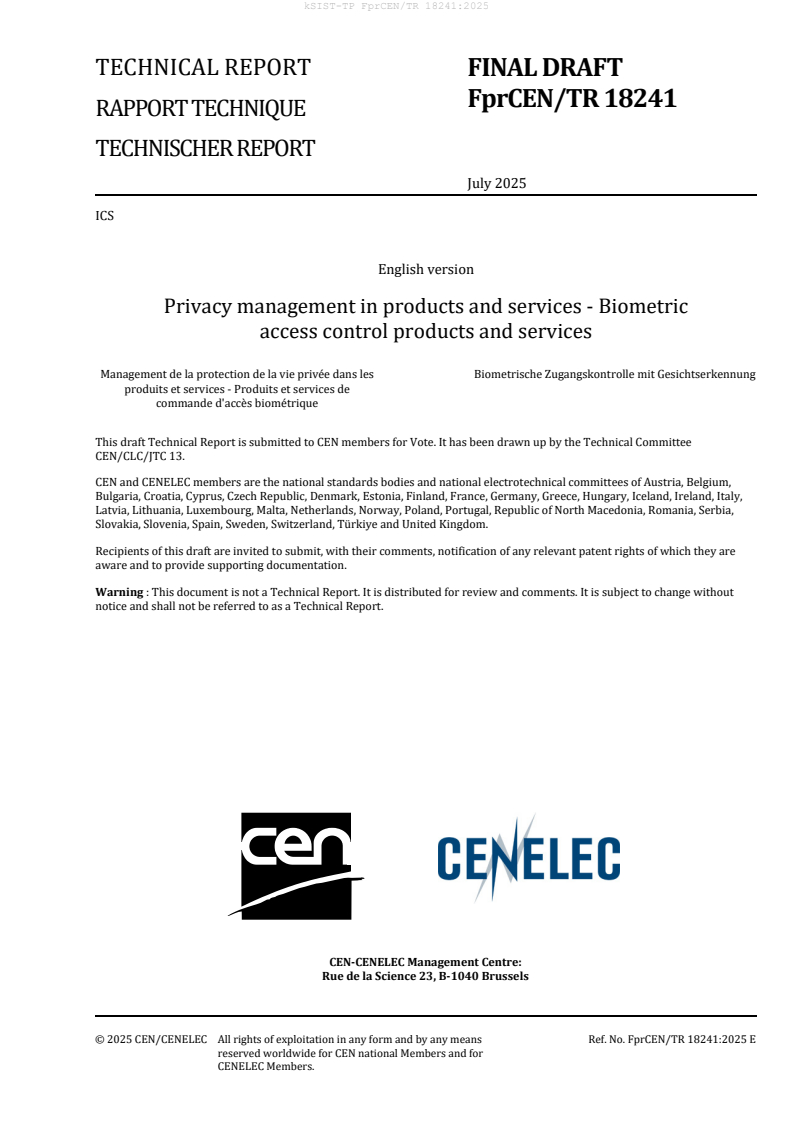 kTP FprCEN/TR 18241:2025
