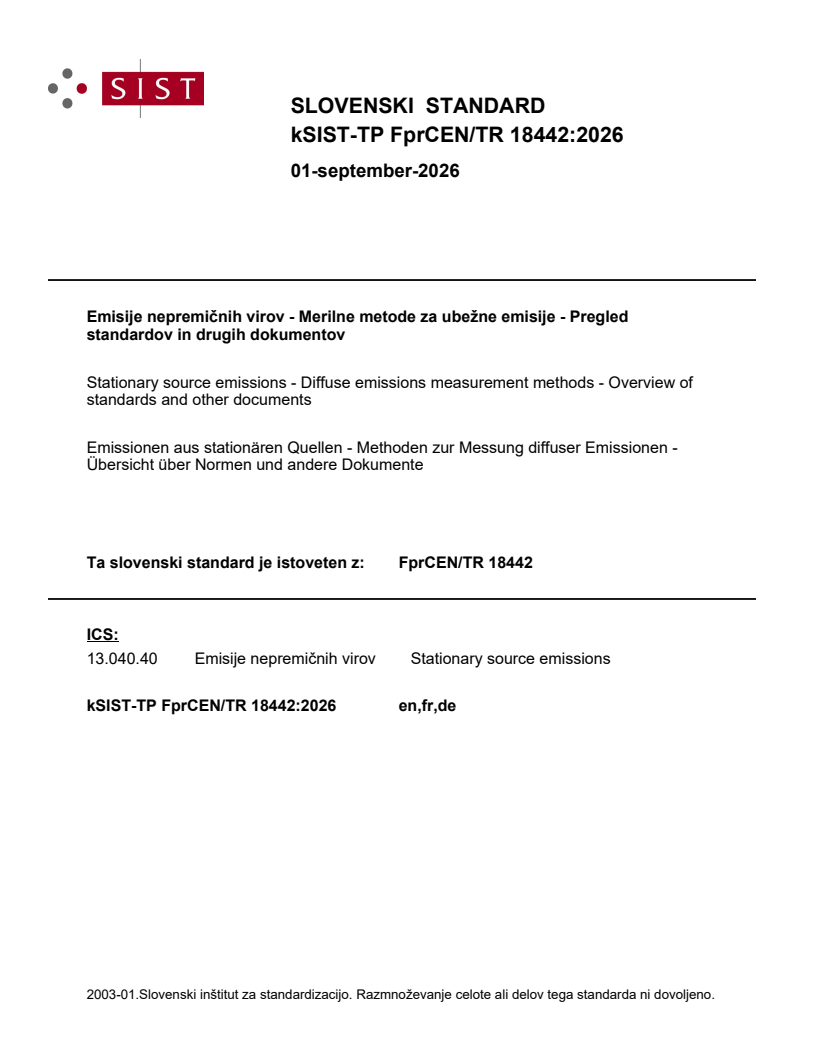 FprCEN/TR 18442 kTP FprCEN/TR 18442:2026 - BARVE - Page 1 preview
