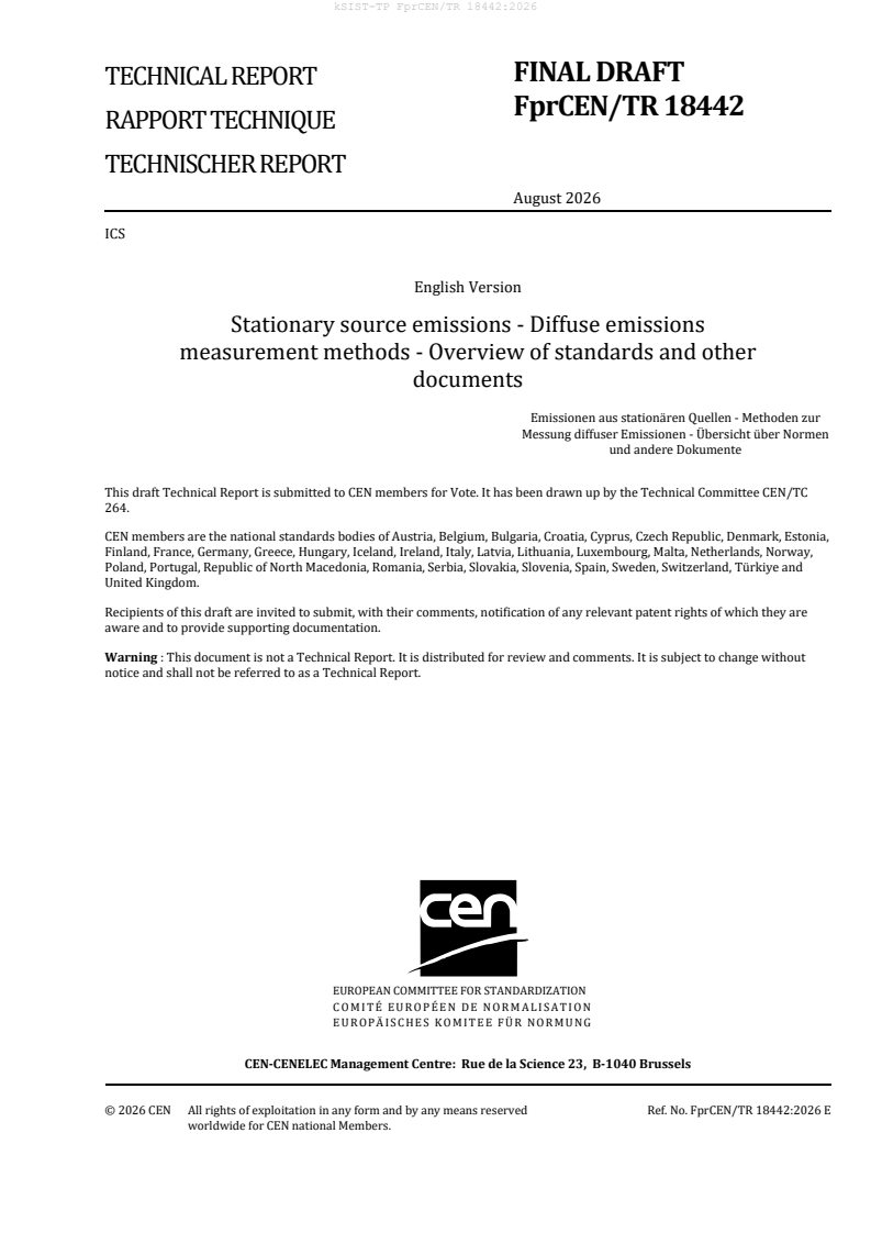 FprCEN/TR 18442 kTP FprCEN/TR 18442:2026 - BARVE - Page 3 preview