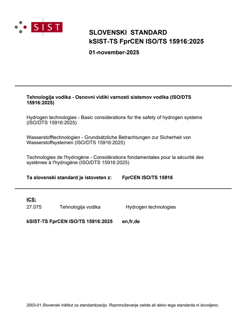 FprCEN ISO/TS 15916 kTS FprCEN ISO/TS 15916:2025