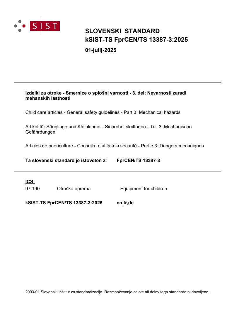 kTS FprCEN/TS 13387-3:2025 - BARVE
