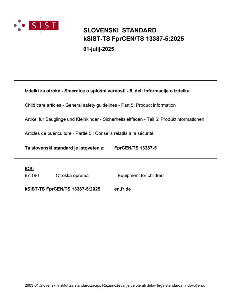 kTS FprCEN/TS 13387-5:2025 - BARVE