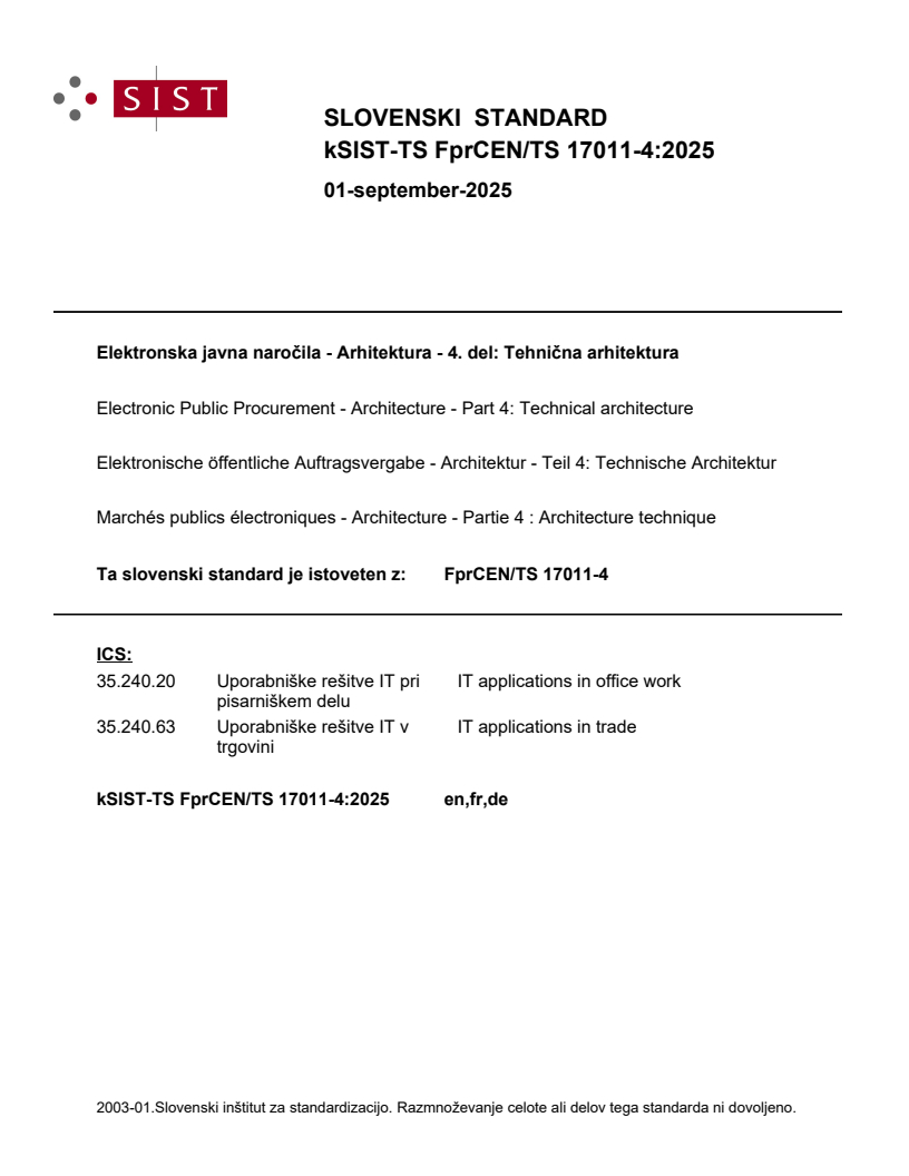 kTS FprCEN/TS 17011-4:2025 - BARVE