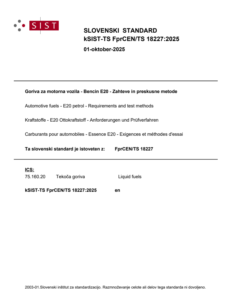 kTS FprCEN/TS 18227:2025