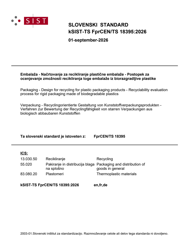 FprCEN/TS 18395 kTS FprCEN/TS 18395:2026 - Page 1 preview