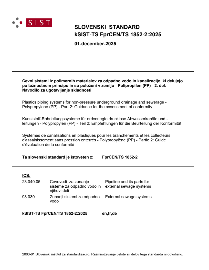 kTS FprCEN/TS 1852-2:2025