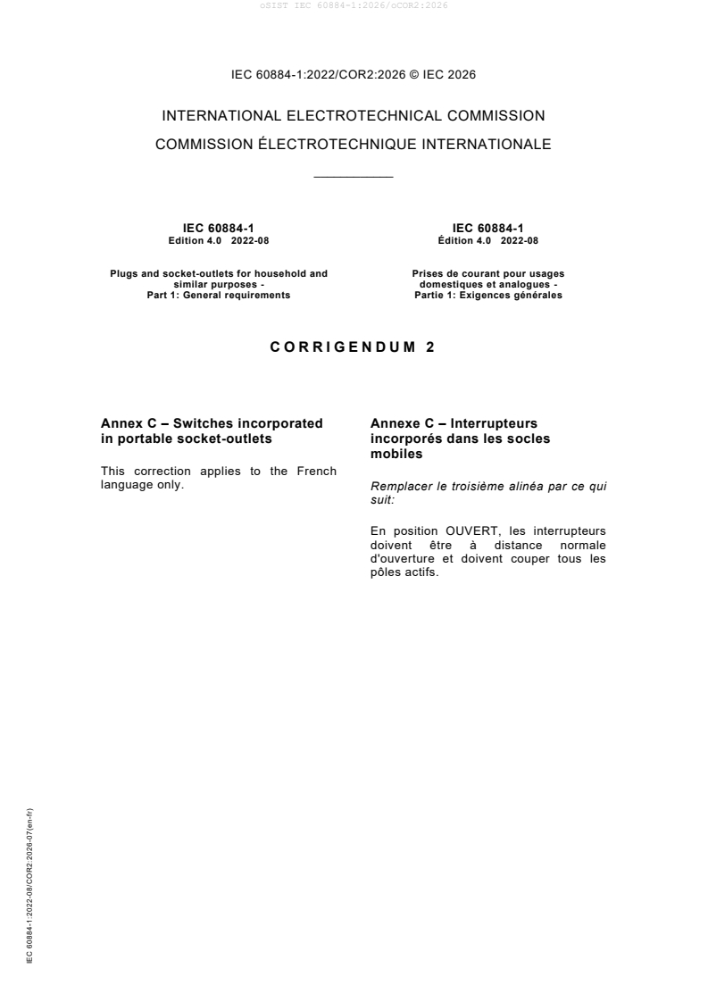 IEC 60884-1:2022/COR2:2026 IEC 60884-1:2026/oCOR2:2026 - Page 3 preview