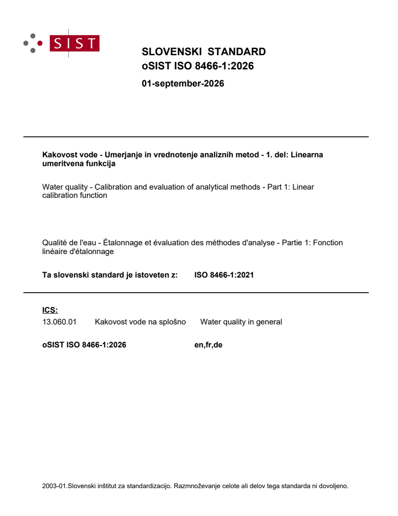 ISO 8466-1:2021 ISO 8466-1:2026 - BARVE - Page 1 preview