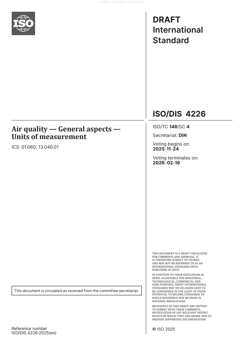 SIST ISO 4226:2026 oSIST ISO/DIS 4226:2026 - Page 3 preview