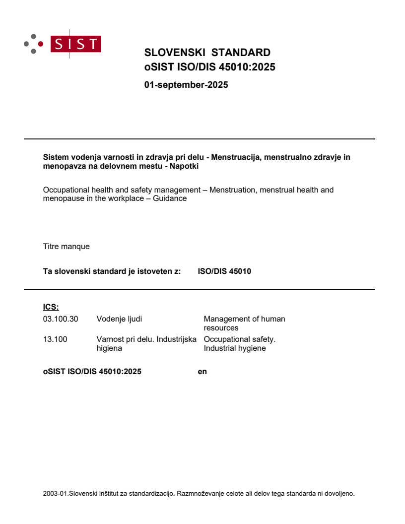 ISO/DIS 45010:2025