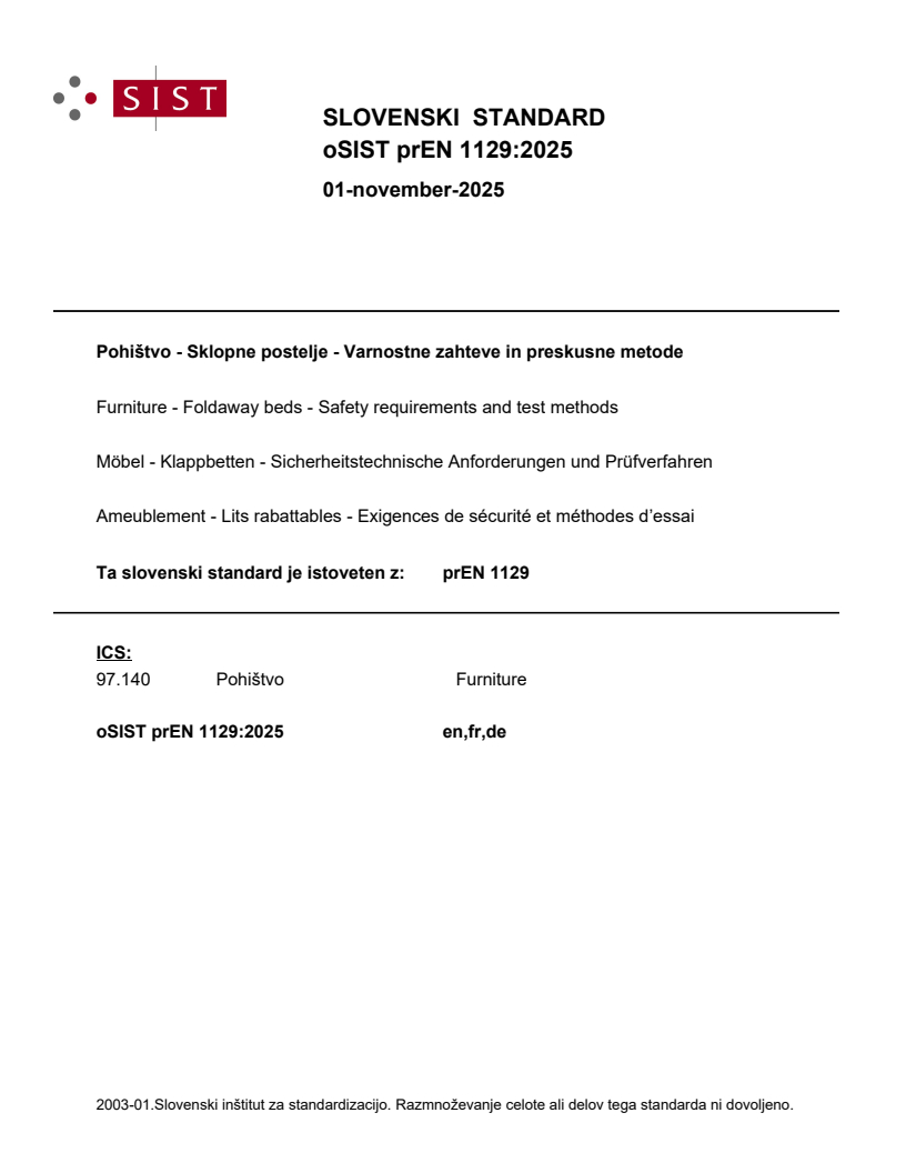 prEN 1129:2025