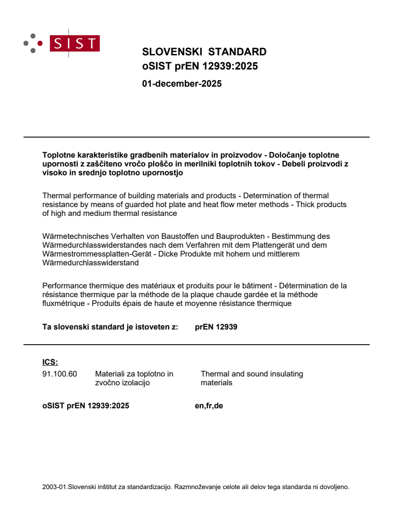 prEN 12939 prEN 12939:2025