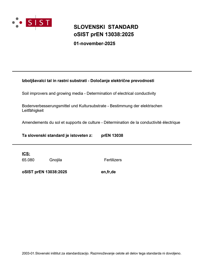 prEN 13038 prEN 13038:2025