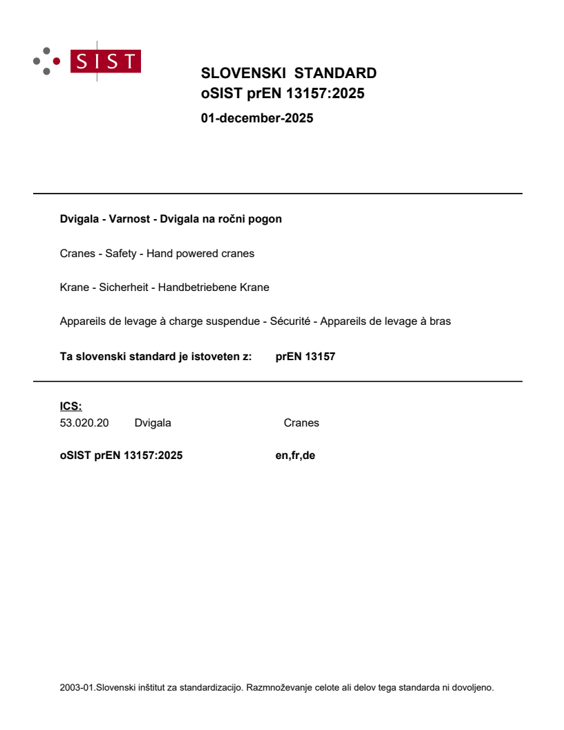 prEN 13157 prEN 13157:2025