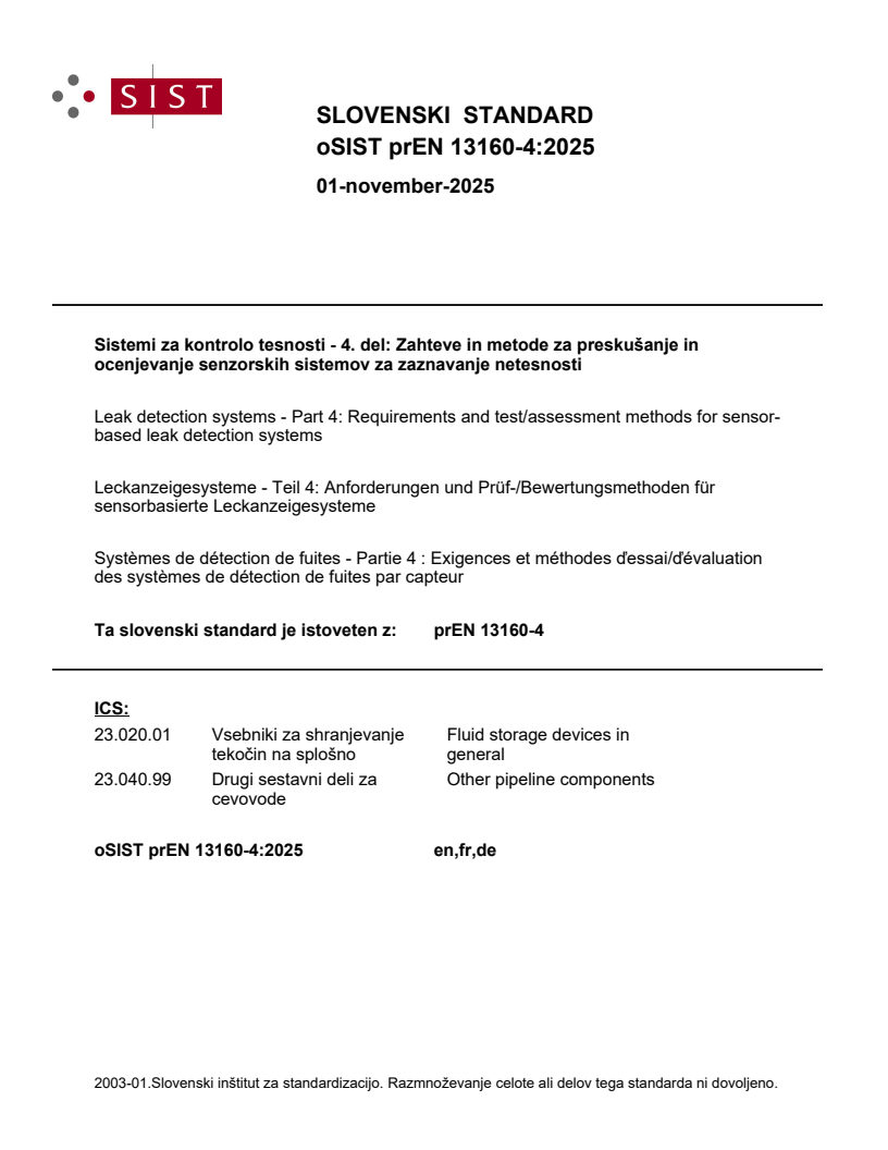 prEN 13160-4:2025