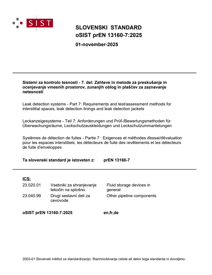 prEN 13160-7:2025