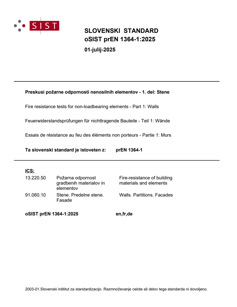 prEN 1364-1:2025
